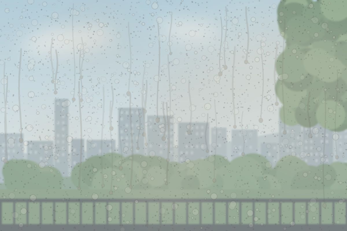 Illustration of a dirty window with streaks and dust